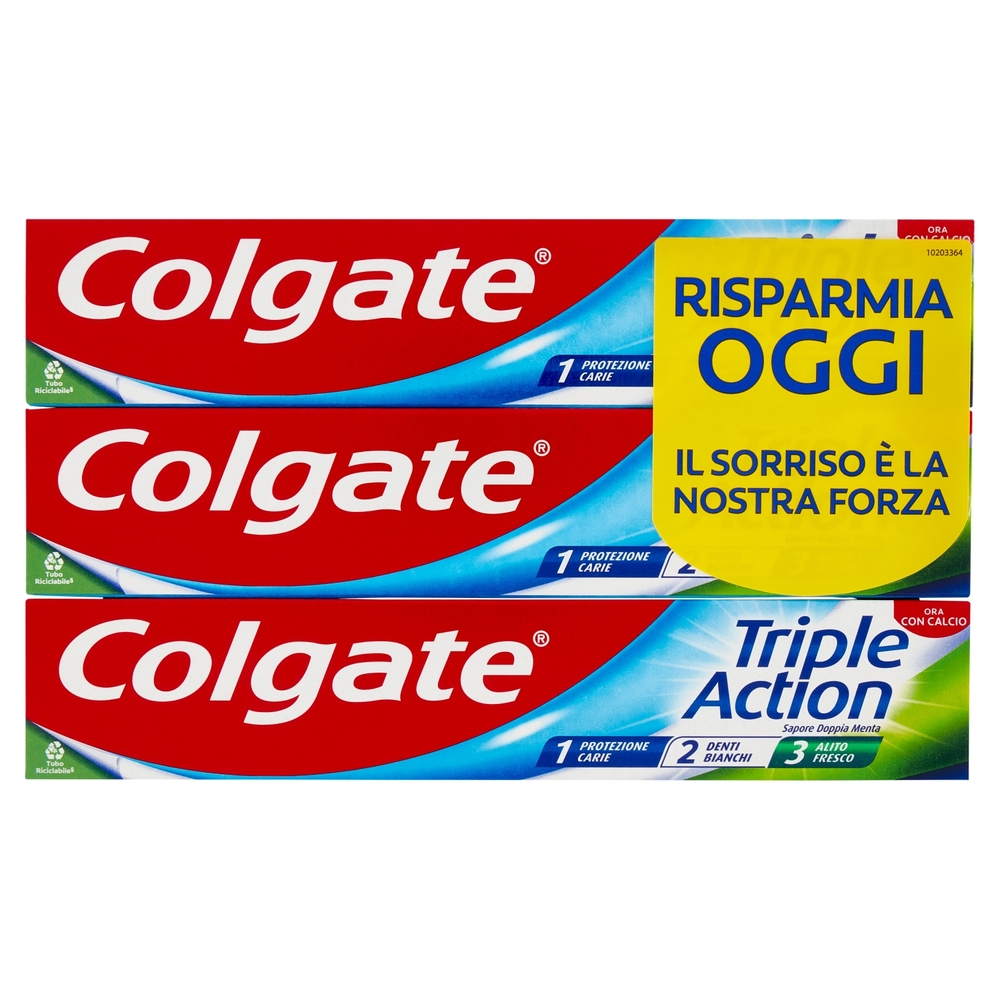 Colgate dentifricio Triple Action protezione carie 4x75 ml